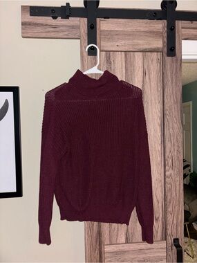 Fashion Nova Burgundy Turtleneck Sweater
